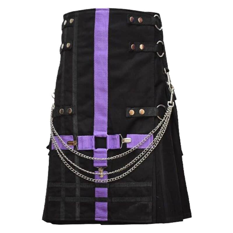 Black And Purple Utility Kilt