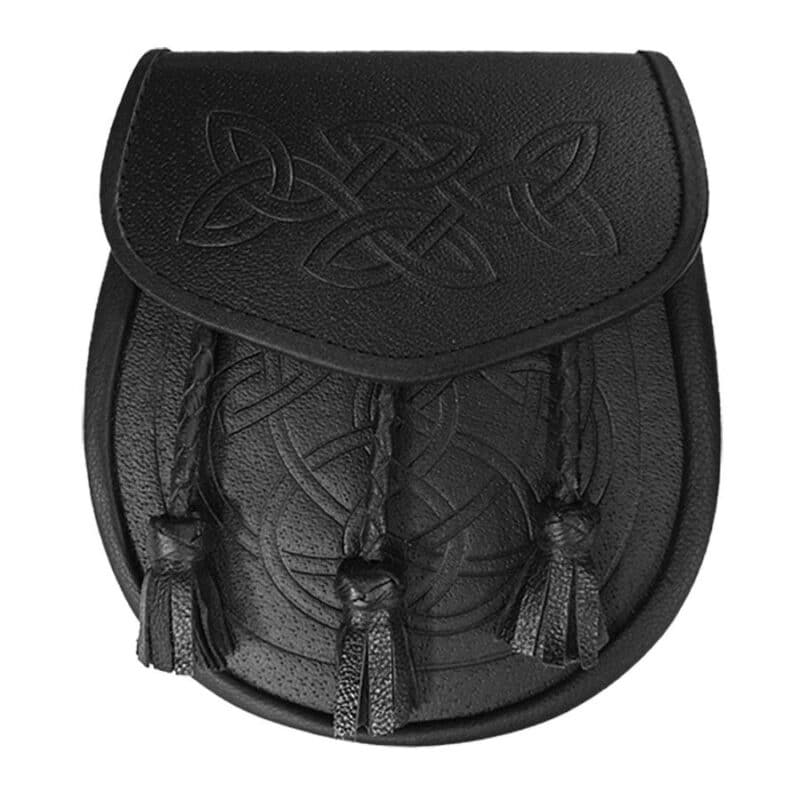 Black-Celtic-Knot-Embossed-Leather-Sporran