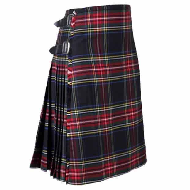 Black Stewart Scottish Tartan Kilt SCA  Waist Sizes 30-52 