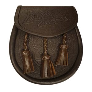 Brown Celtic Embossed Leather Sporran