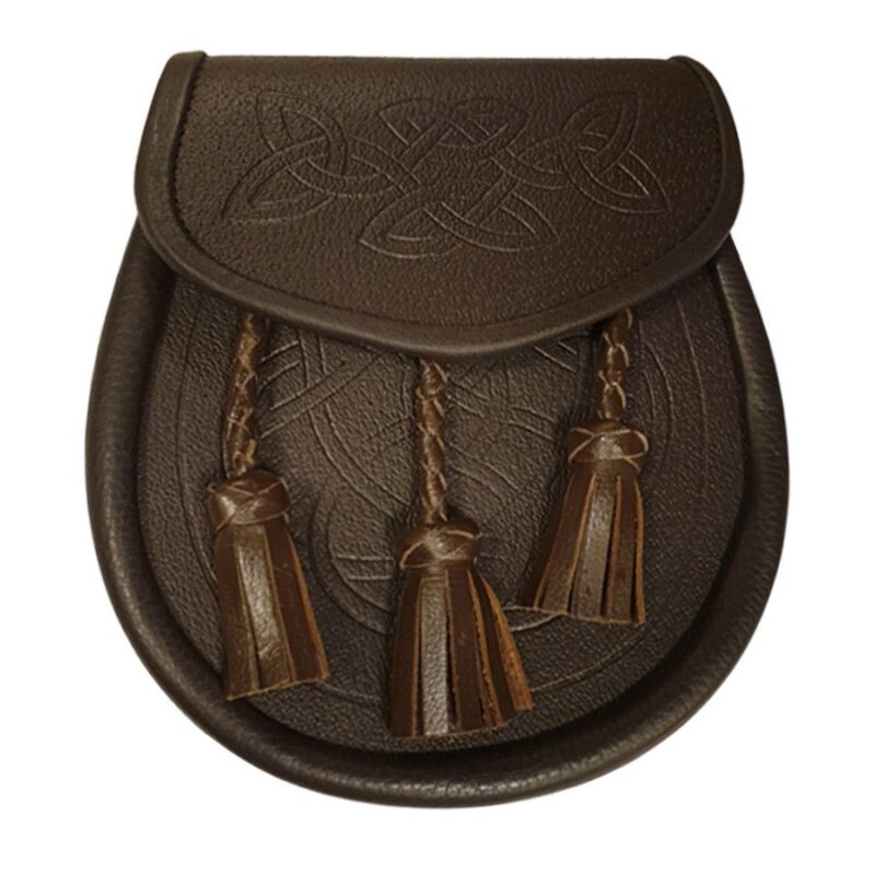 Brown-Celtic-Knot-Embossed-Leather-Sporran