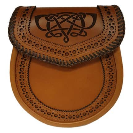 Brown Tan Embossed Leather Sporran