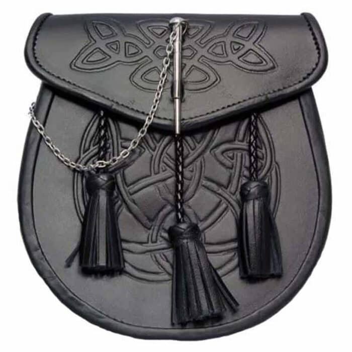 Celtic Embossed Leather Sporran