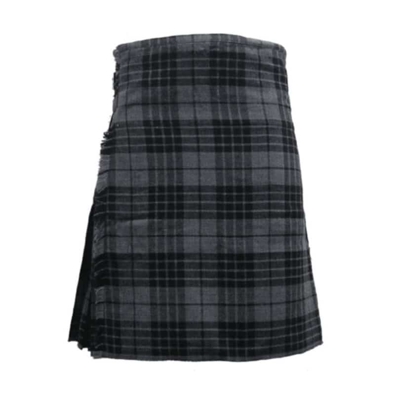 grey highlander tartan kilt