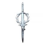 Stag Head Thistle Kilt Pin Chrome