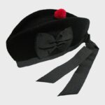 scottish-black-baimoral-glengarry-hats-with-red-pompom