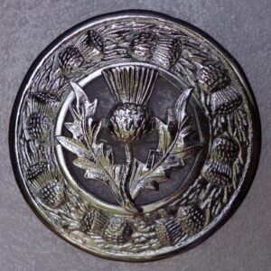 Thistle Kilt Fly Plaid Brooch Chrome