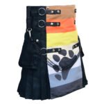 Bear pride flag kilt with paw print right side