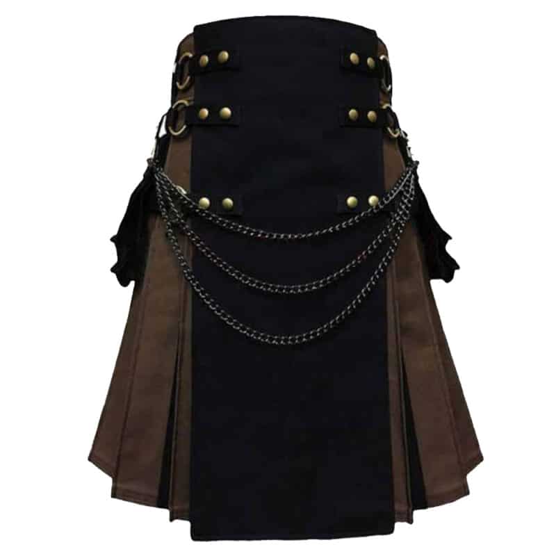Black And Brown Gothic Hybrid Kilt
