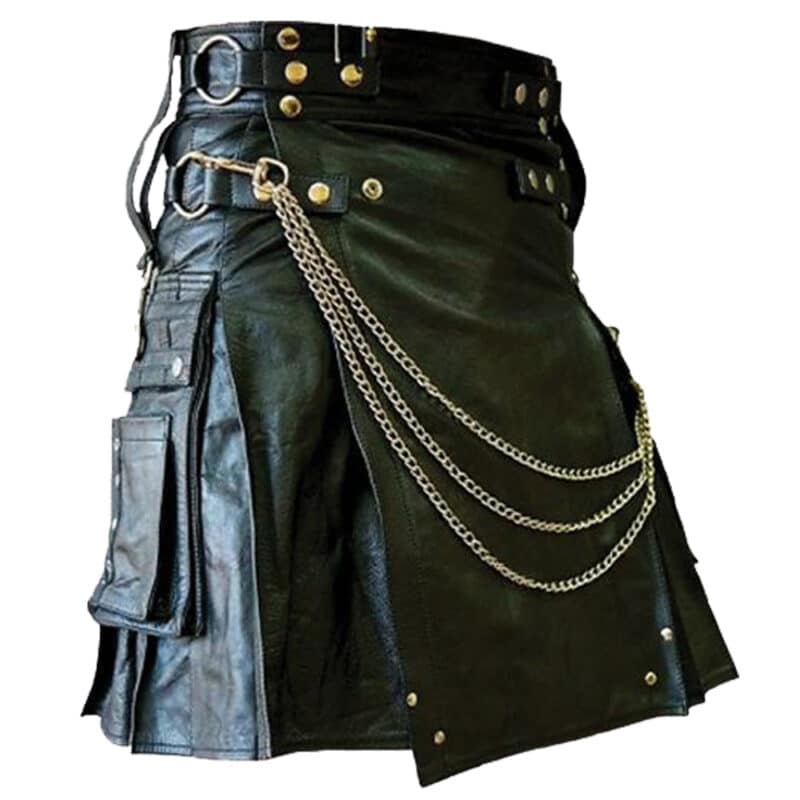 Black Leather Gothic Kilt