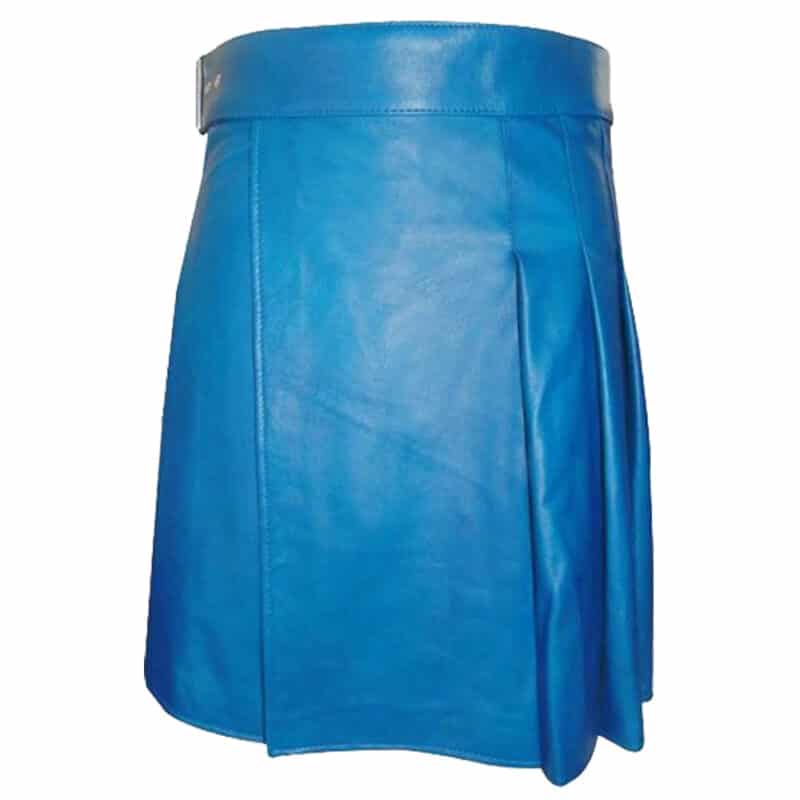 Blue Leather Kilt Men