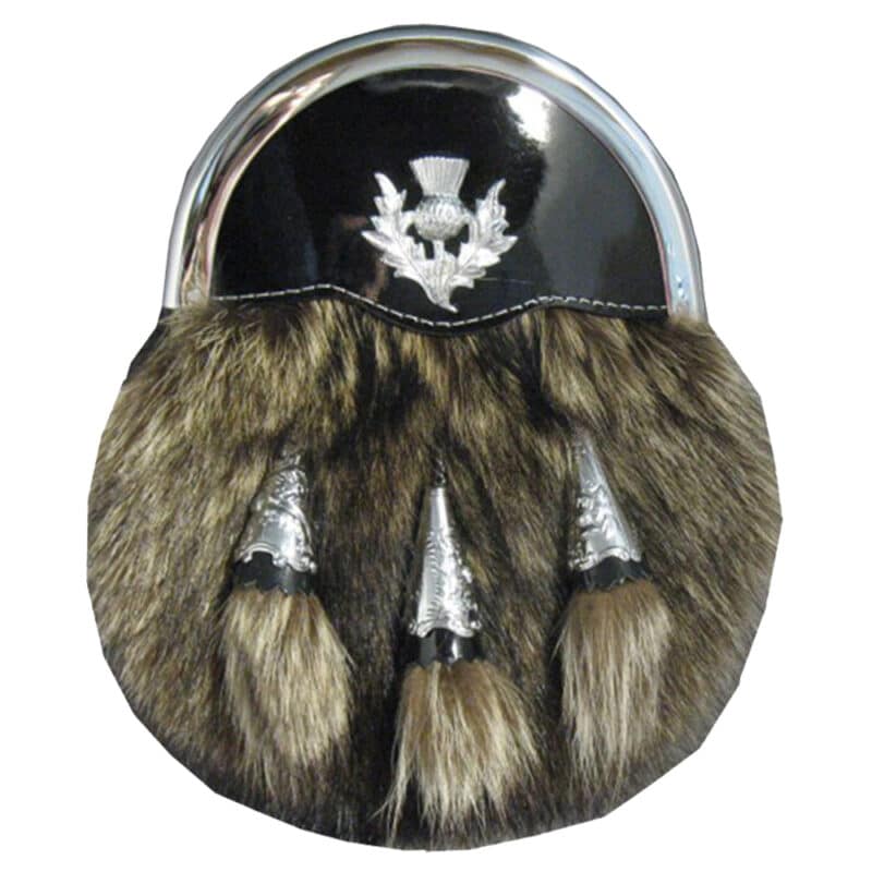 Fox Fur Sporran With Thistle