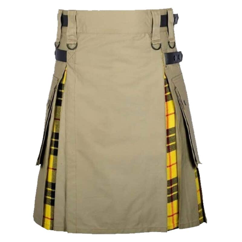 Khaki Tartan Hybrid Kilt Men