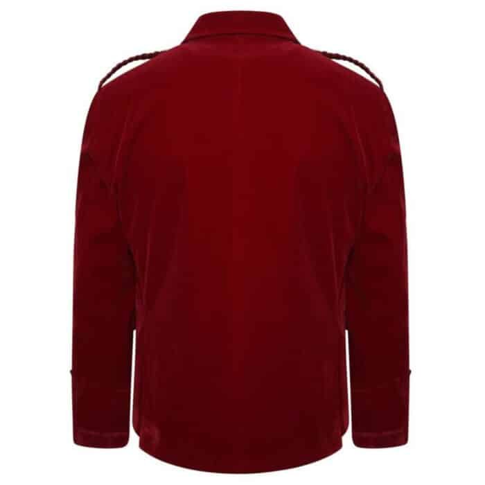Red Argyle Velvet Jacket Back