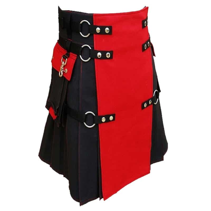 Red Gothic Utility Hybrid Kilt