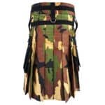 Woodland Camo Tactical Kilt Men Back