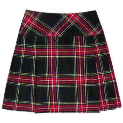 Black Stewart Tartan Kilt for Women Back