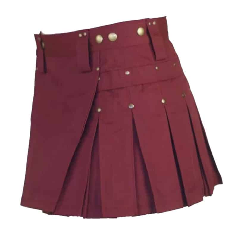 Women Modern Kilt Maroon