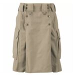 Handmade Khaki Tactical Duty Kilt For Men