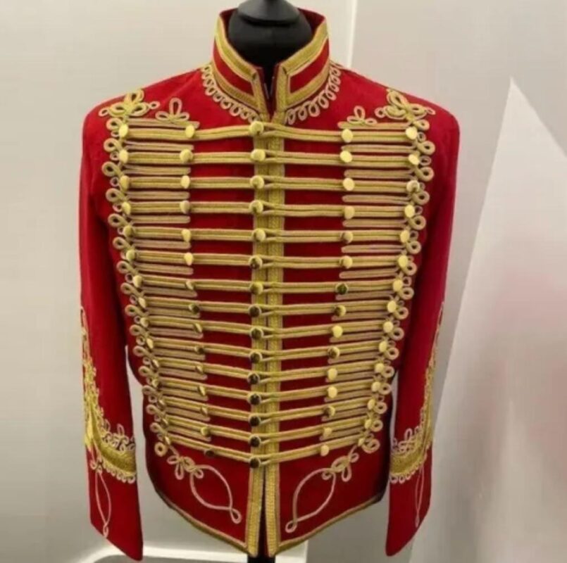 Men's Red Hussar Marching Pipe Band Jacket