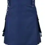 Men's Scottish Custom Made Navy Blue Utility Kilt