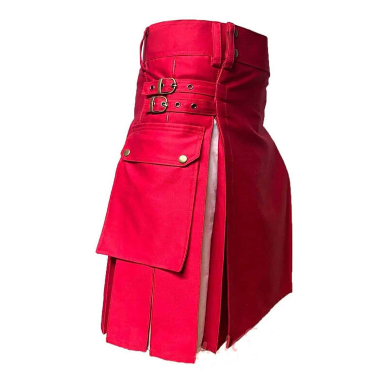 Scottish Handmade Red Utility Kilt
