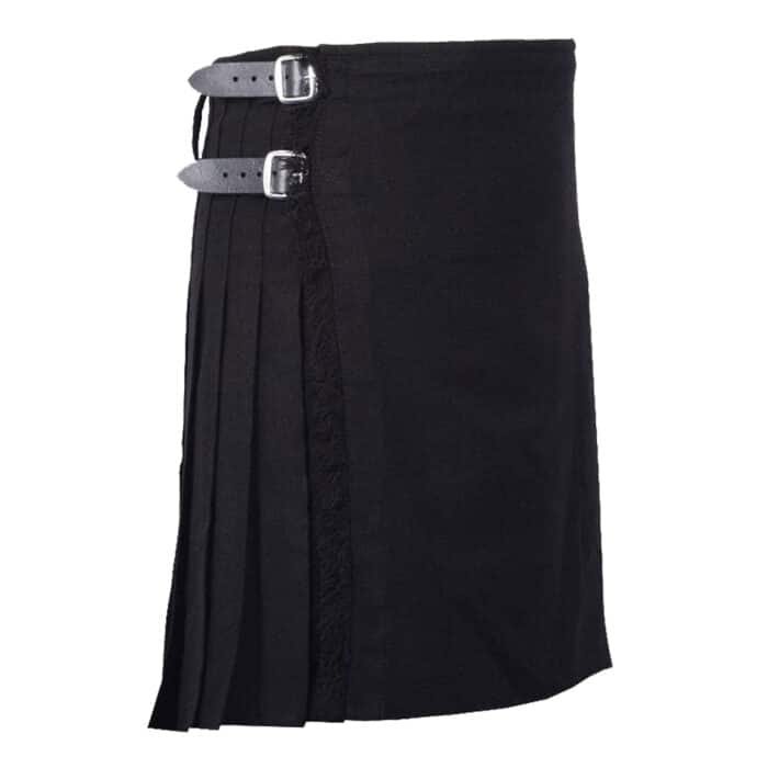 Plain black wool kilt