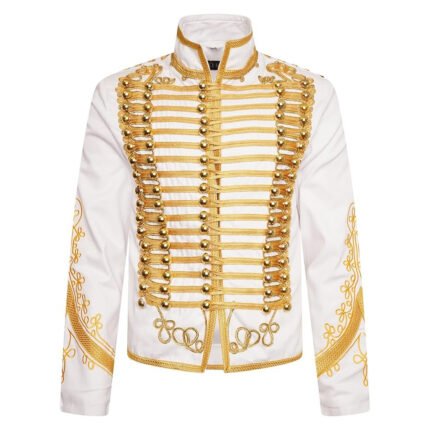 White Marching Band Drummer Military Parade Jacket