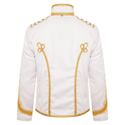 White Marching Band Drummer Military Parade Jacket Back