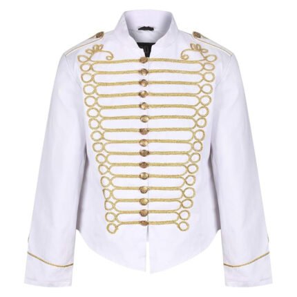 White Napoleon Military Drummer Parade Steampunk Jacket