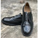 Fashion Black Leather Kilt Brogue