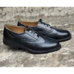 Fashion Black Leather Kilt Brogue Style