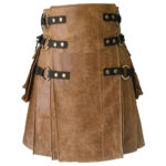 Brown Vintage Leather Kilt