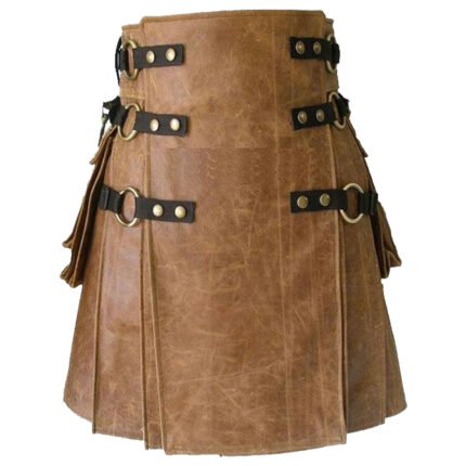 Brown Vintage Leather Kilt