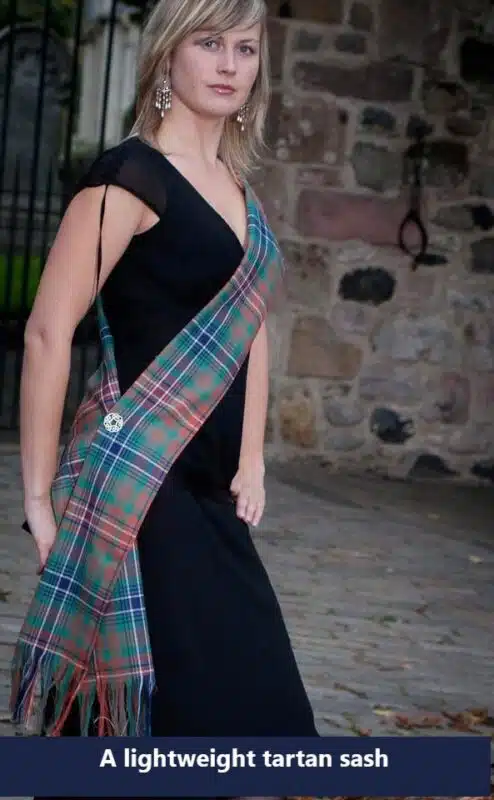 A lightweight tartan sash