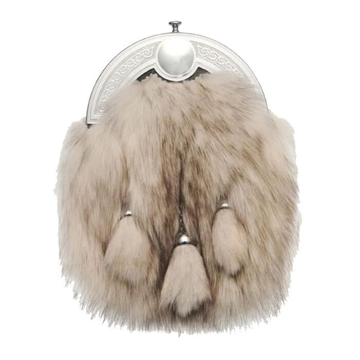 Arctic Fox Fur Sporran with Chrome Cantle