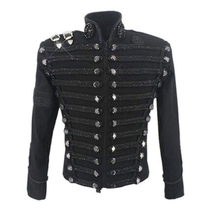 Mens Black Michael Jackson Military Jacket