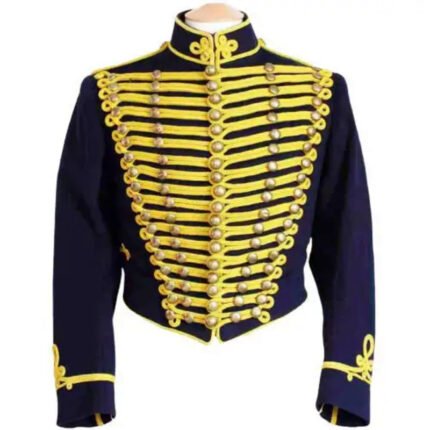 Mens Navy Blue Hussar Military Jacket