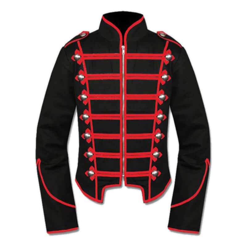 Red Black Gothic Steampunk Military Drummer Parade Jacket