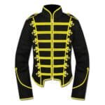 Yellow Black Gothic Steampunk Military Drummer Parade Jacket