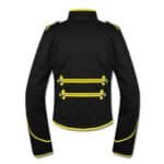 Yellow Black Gothic Steampunk Military Drummer Parade Jacket Back