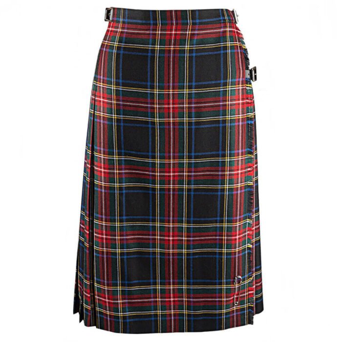 black stewart women kilted skirt