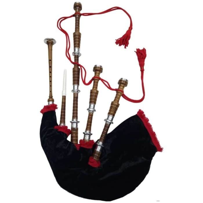 black velvet with red fring bagpipe