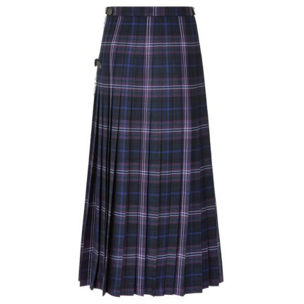 ladies long tartan kilt skirt back