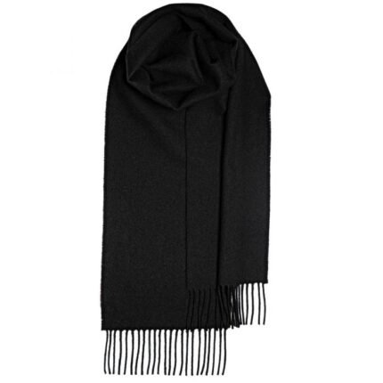 plain black tartan scarf