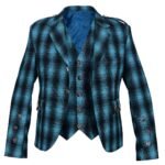 Black and Blue Tweed Jacket with Waistcoat