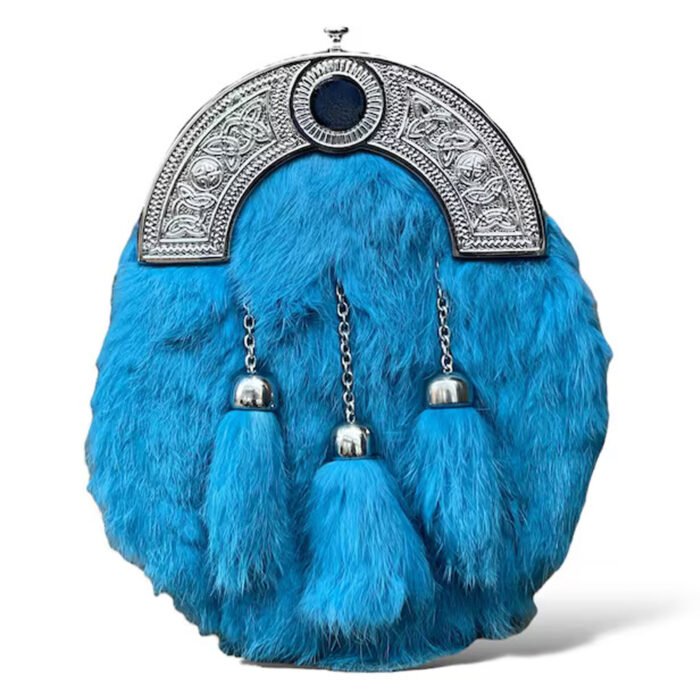 Blue Rabbit Fur Sporran