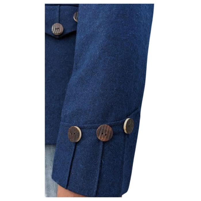 blue tweed kilt jacket with waistcoat cuff