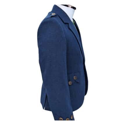 blue tweed kilt jacket with waistcoat side