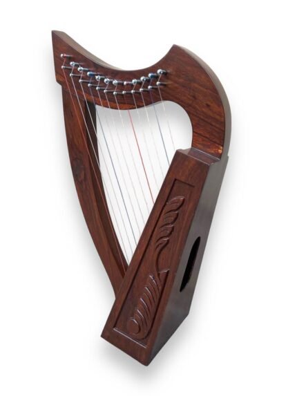 12 Strings Wooden Polish Lyre Harp Back